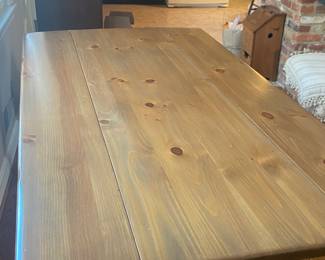 Large harvest table with sides up