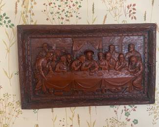 Last Supper wood carving