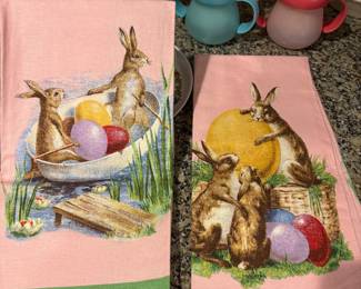 Easter Bunny Towels and Drinking Cups 