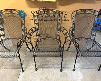 Village Green- Iron Patio Set *6 ~ Iron Chairs & Large Iron Table