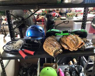 Boxing gloves, helmet