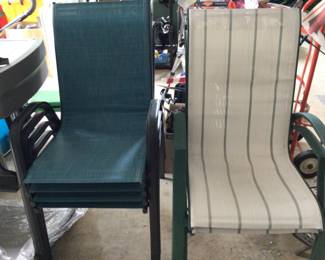 Pair of patio chairs, 4 piece lot of patio chairs