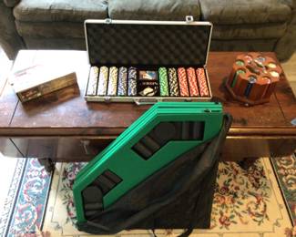 Poker chip sets & poker table top