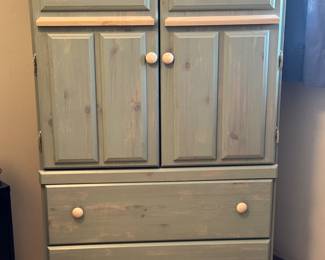 Light Green Antique Wardrobe Cabinet
