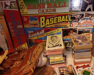 Boxes of baseball cards. Some never opened. 1980's and 90's