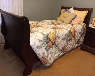 Cherry twin sleigh bed