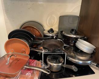 Copper Chef, TFal and Revereware pots and pans