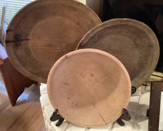 Antique Rustic Wooden Bowls