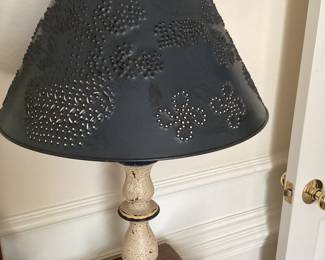 Table Lamp with Punched Tin Shade