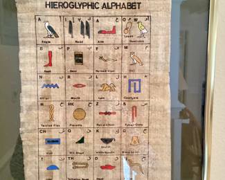 Egyptian Hieroglyphic Alphabetic on Papyrus 