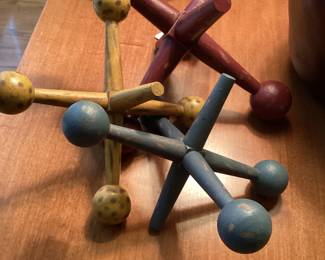 Vintage Set of Wooden Jacks