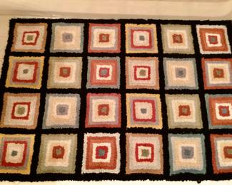 Squares Hooked Rug