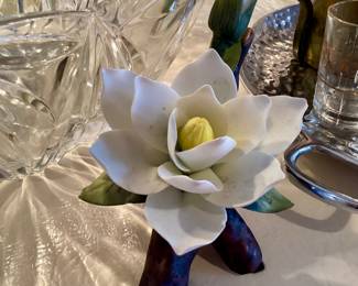 Porcelain Magnolia Flower Figurine 