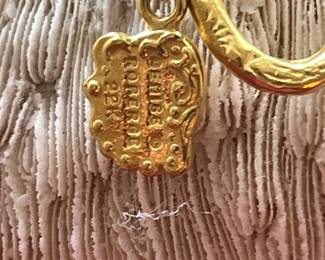 Denise Roberge 22 Karat Yellow Gold cord bracelet. 