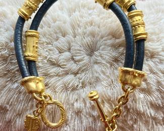 Denise Roberge 22 Karat Yellow Gold cord bracelet. 