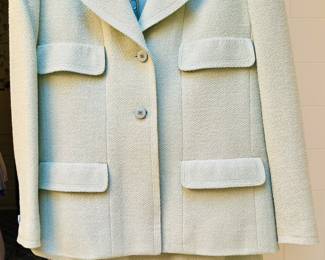 2 piece light green Chanel 2pc suit. 