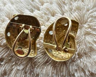 Convertible omega back can be worn as post or clip. 