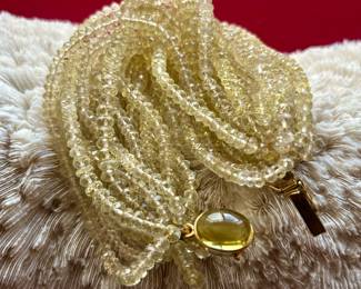 A beaded peridot 14k bracelet. 