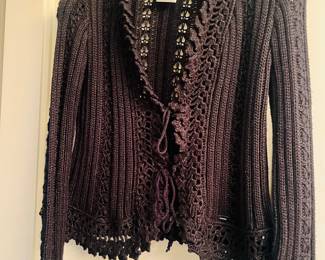 Chanel black crochet cardigan circa 2000s 