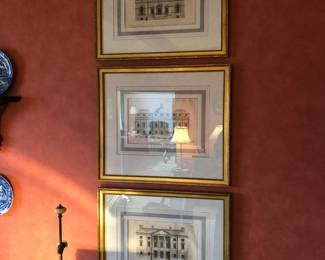 Three different neoclassical engravings