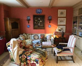 Library (upholstered 2 pc chair and sofa as is)