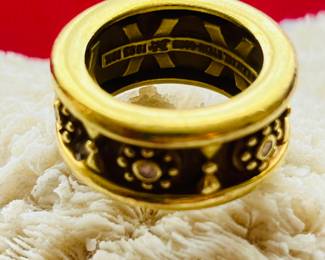 Solid 18k diamond Barry Kieselstein ring. 