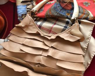 Ysl leather handbag with horn handles. 