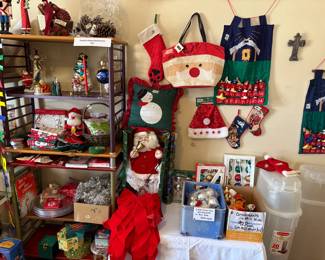 Extensive array of Christmas and other holiday decorations and entertaining items 