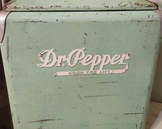 1950s Dr. Pepper cooler with tray