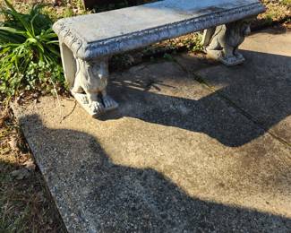Heavy concrete bench
