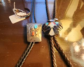 Silver southwestern bolo ties