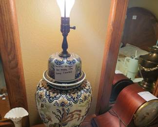 Delft ginger jar lamp c. 1900s