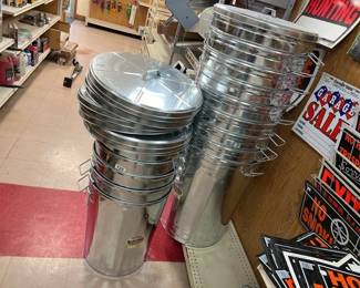 LOT OF GALVANIZED TRASH CANS