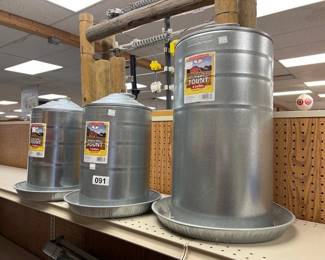 2 3GAL AND 1 8GAL DOUBLE WALL FOUNT FEEDER