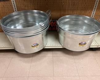LOT OF GALVANIZED TUBS