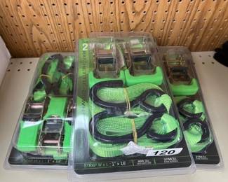 3 SETS OF RATCHET TIE DOWNS