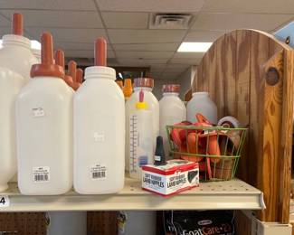 LOT OF NURSING BOTTLES AND RUBBER NIPPLES