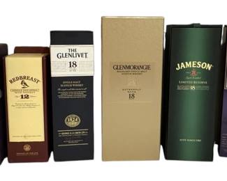 Lot of 8 Empty Liquor Bottle Boxes