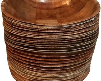 Set of 34 Woven Wooden Salad Snack Bowls