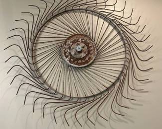 Agricultural Hay Rake Wheel Tool Artifact Art