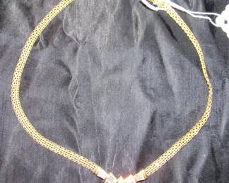 14K necklace with CZs   17g