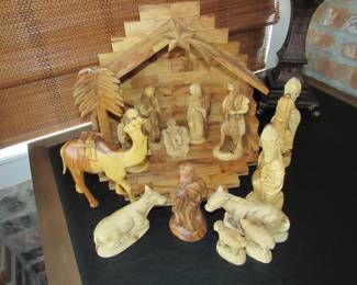 Olive wood Nativity set from Jerusalem