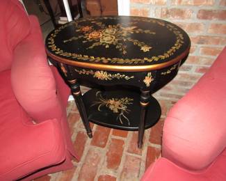 Beautifully painted oval table