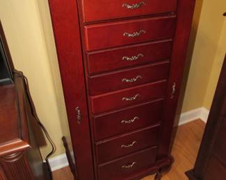 Cherry jewelry armoire