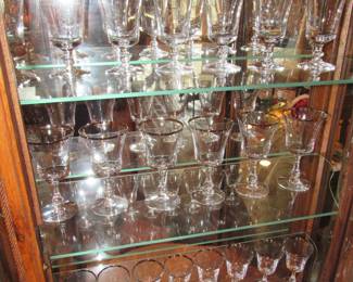 Silver rimmed stemware
