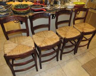 4 bar stools 24" high to the seats
