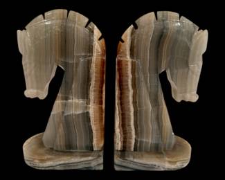 Onyx Trojan Horse Bookends