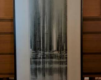 Harbor by Richard Florsheim.
Pieces of art including prints by Whistler and Picasso