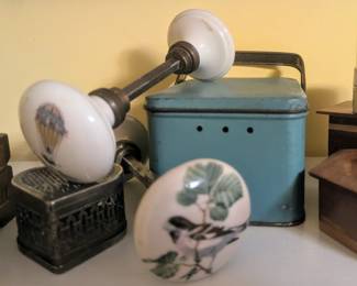 Vintage French Ceramic painted knobs