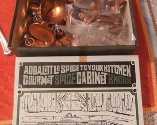 Vintage copper cabinet knobs